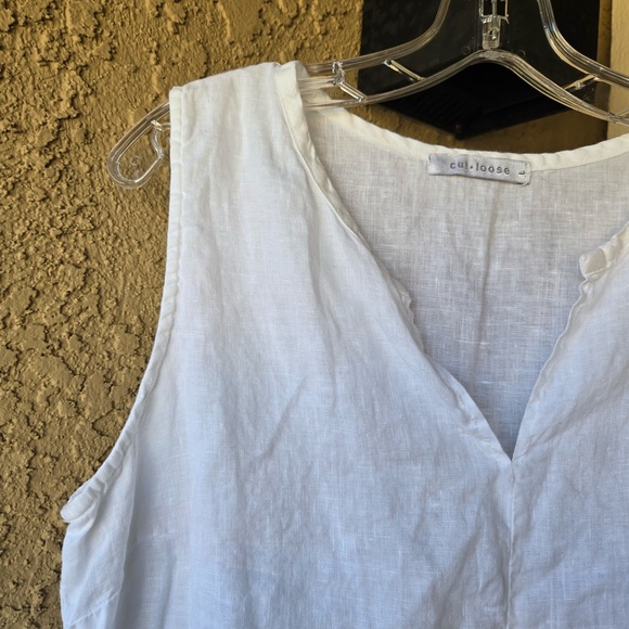 Cut Loose | White Sleeveless  | Linen Dress | Size: Large - Picture 5 of 7